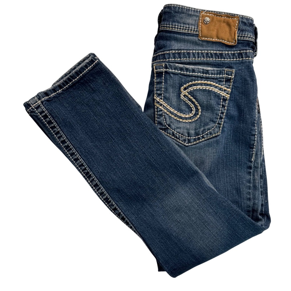 Silver Jeans Co Natsuki Capri Medium Wash Straight Leg Denim W27 L27